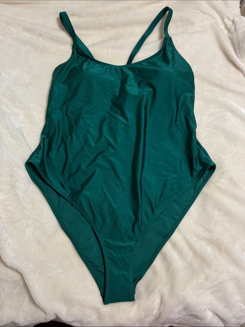 Forever 21 Emerald Green One-Piece Swimsuit